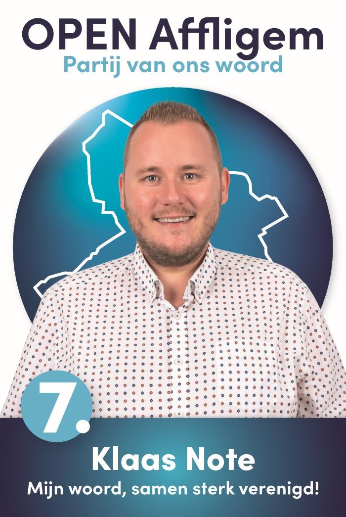 Klaas Note - Plaats 7 - Verkiezingen | Open Affligem